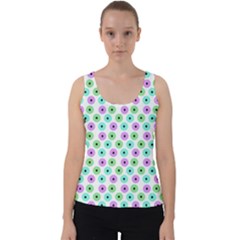 Eye Dots Green Violet Velvet Tank Top