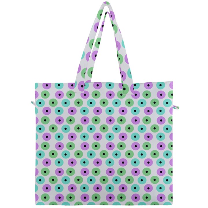 Eye Dots Green Violet Canvas Travel Bag