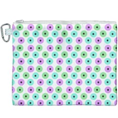 Eye Dots Green Violet Canvas Cosmetic Bag (xxxl)