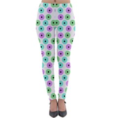 Eye Dots Green Violet Lightweight Velour Leggings