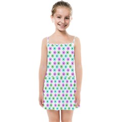 Eye Dots Green Violet Kids Summer Sun Dress