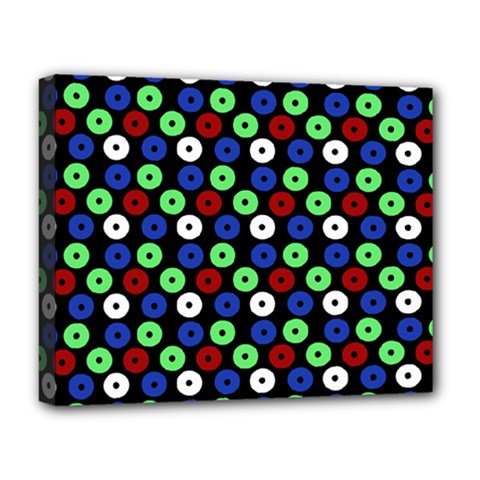 Eye Dots Green Blue Red Deluxe Canvas 20  X 16   by snowwhitegirl