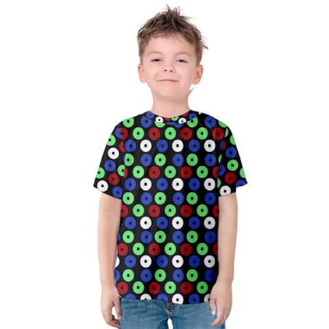 Eye Dots Green Blue Red Kids  Cotton Tee by snowwhitegirl