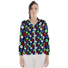 Eye Dots Green Blue Red Windbreaker (women)