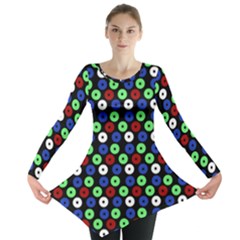 Eye Dots Green Blue Red Long Sleeve Tunic  by snowwhitegirl