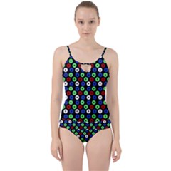 Eye Dots Green Blue Red Cut Out Top Tankini Set by snowwhitegirl