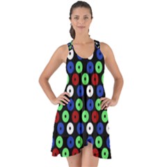 Eye Dots Green Blue Red Show Some Back Chiffon Dress