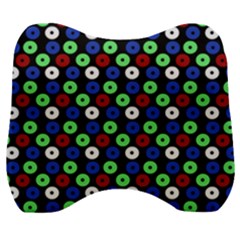 Eye Dots Green Blue Red Velour Head Support Cushion