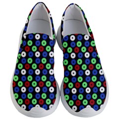 Eye Dots Green Blue Red Women s Lightweight Slip Ons