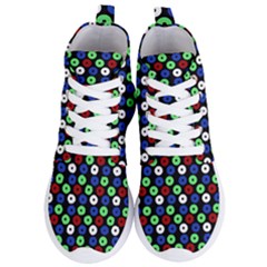 Eye Dots Green Blue Red Women s Lightweight High Top Sneakers