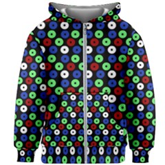 Eye Dots Green Blue Red Kids Zipper Hoodie Without Drawstring by snowwhitegirl