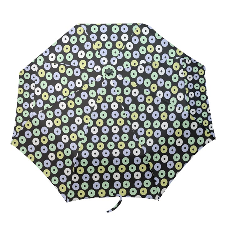 Eye Dots Grey Pastel Folding Umbrellas