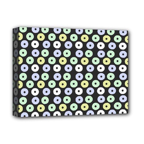 Eye Dots Grey Pastel Deluxe Canvas 16  X 12   by snowwhitegirl