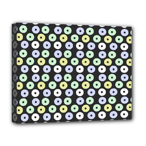 Eye Dots Grey Pastel Deluxe Canvas 20  X 16   by snowwhitegirl