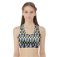 Eye Dots Grey Pastel Sports Bra With Border by snowwhitegirl