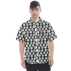 Eye Dots Grey Pastel Men s Short Sleeve Shirt