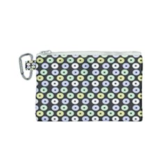 Eye Dots Grey Pastel Canvas Cosmetic Bag (small)