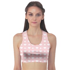 Hearts Dots Pink Sports Bra by snowwhitegirl