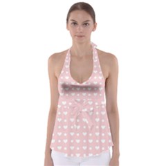 Hearts Dots Pink Babydoll Tankini Top by snowwhitegirl