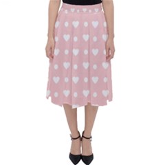 Hearts Dots Pink Folding Skater Skirt by snowwhitegirl