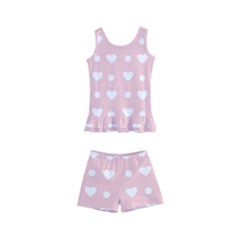 Hearts Dots Pink Kid s Boyleg Swimsuit