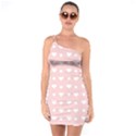 Hearts Dots Pink One Soulder Bodycon Dress View1