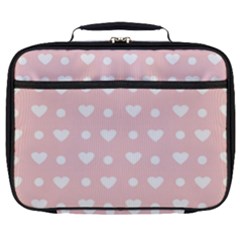 Hearts Dots Pink Full Print Lunch Bag