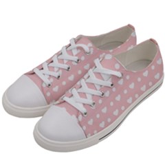 Hearts Dots Pink Women s Low Top Canvas Sneakers