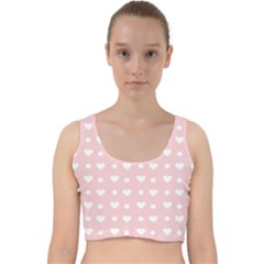 Hearts Dots Pink Velvet Racer Back Crop Top by snowwhitegirl