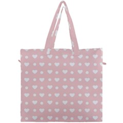 Hearts Dots Pink Canvas Travel Bag