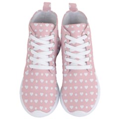 Hearts Dots Pink Women s Lightweight High Top Sneakers by snowwhitegirl