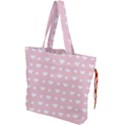 Hearts Dots Pink Drawstring Tote Bag View1