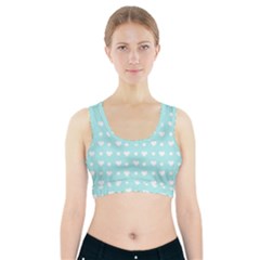 Hearts Dots Blue Sports Bra With Pocket by snowwhitegirl