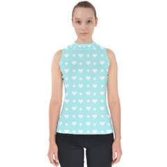 Hearts Dots Blue Shell Top by snowwhitegirl