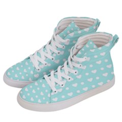 Hearts Dots Blue Men s Hi-top Skate Sneakers