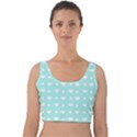 Hearts Dots Blue Velvet Crop Top View1