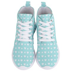 Hearts Dots Blue Women s Lightweight High Top Sneakers by snowwhitegirl