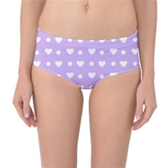 Hearts Dots Purple Mid-waist Bikini Bottoms by snowwhitegirl