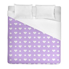 Hearts Dots Purple Duvet Cover (full/ Double Size) by snowwhitegirl