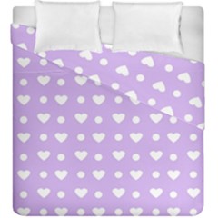 Hearts Dots Purple Duvet Cover Double Side (king Size) by snowwhitegirl