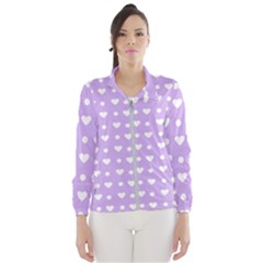 Hearts Dots Purple Windbreaker (women) by snowwhitegirl