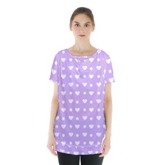 Hearts Dots Purple Skirt Hem Sports Top