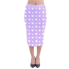 Hearts Dots Purple Velvet Midi Pencil Skirt by snowwhitegirl