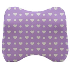 Hearts Dots Purple Velour Head Support Cushion