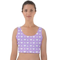 Hearts Dots Purple Velvet Crop Top by snowwhitegirl