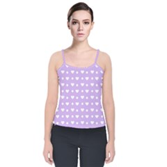 Hearts Dots Purple Velvet Spaghetti Strap Top