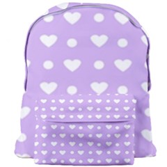 Hearts Dots Purple Giant Full Print Backpack