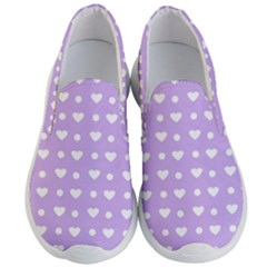 Hearts Dots Purple Men s Lightweight Slip Ons