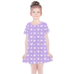 Hearts Dots Purple Kids  Simple Cotton Dress