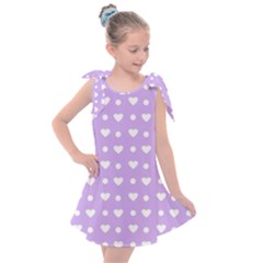 Hearts Dots Purple Kids  Tie Up Tunic Dress